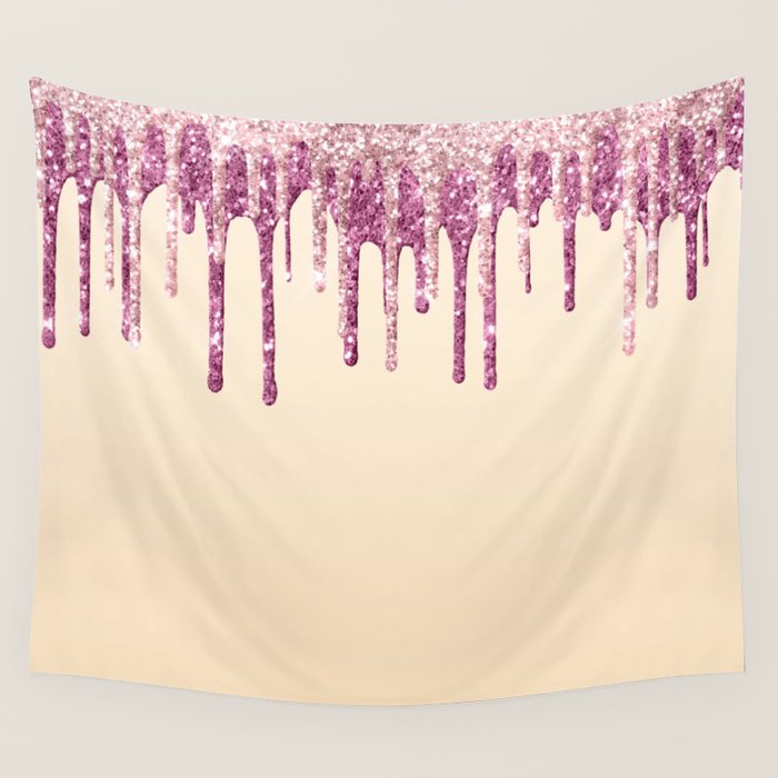 Beautiful Glittered Ice Cream Dripping Pattern Wall Tapestry Gallery Image 4