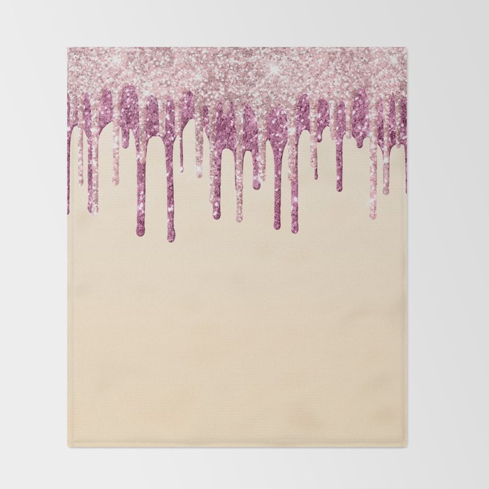 Beautiful Glittered Ice Cream Dripping Pattern Throw Blanket Gallery Image 2
