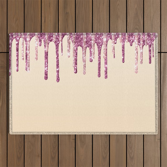 Beautiful Glittered Ice Cream Dripping Pattern Outdoor Rug Gallery Image 1