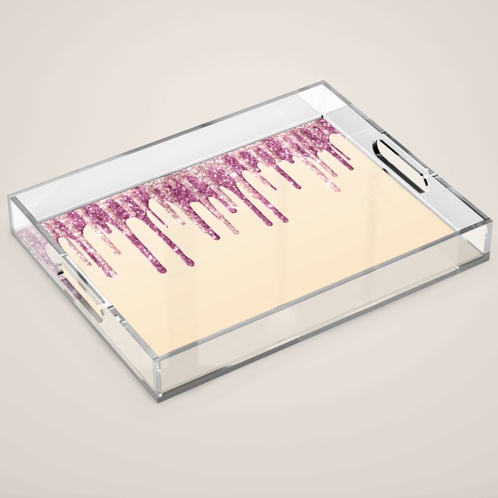 Beautiful Glittered Ice Cream Dripping Pattern Acrylic Tray Gallery Image 1