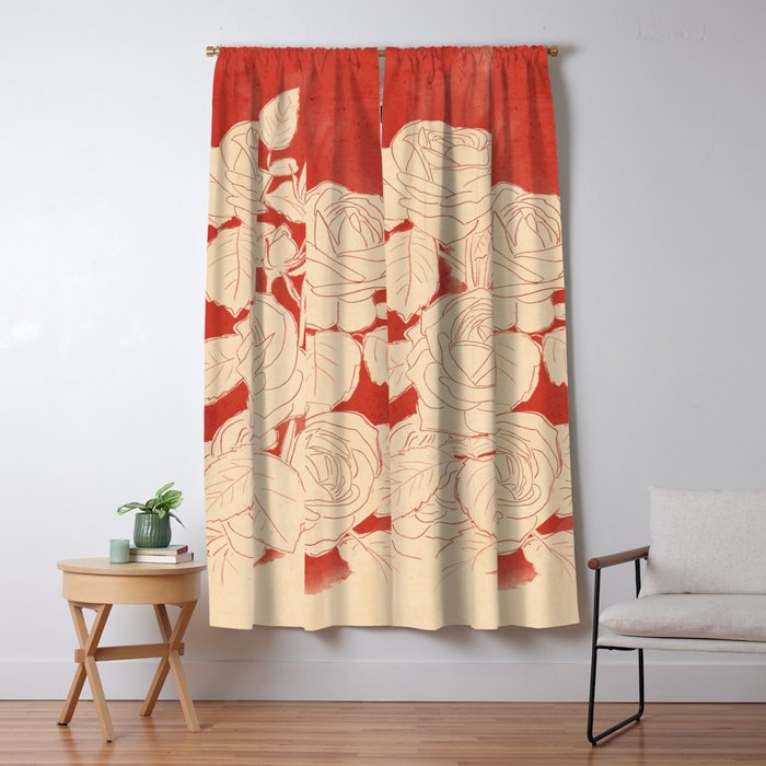 White Roses  Window Curtain Gallery Image 5