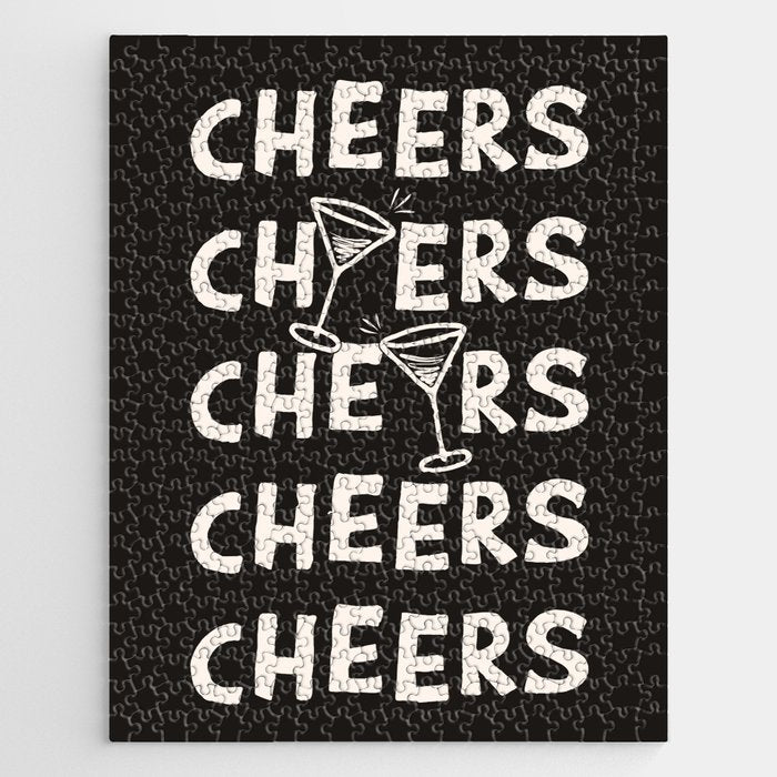 Cheers. Cocktails and Drinks in Black & White Jigsaw Puzzle Gallery Image 1