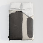 Mid Century Modern Minimalist Abstract Art Brush Strokes Black & White Ink Art Brush Strokes Comforter Gallery Image 6