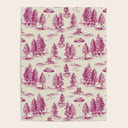 Magenta Alien Abduction Toile De Jouy Pattern Poster Gallery Image 4