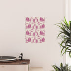 Magenta Alien Abduction Toile De Jouy Pattern Poster Gallery Image 2