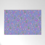 blue meadows colorful floral pattern Welcome Mat Gallery Image 1