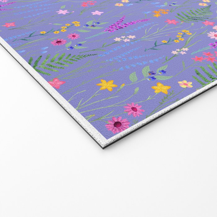 blue meadows colorful floral pattern Welcome Mat Gallery Image 2