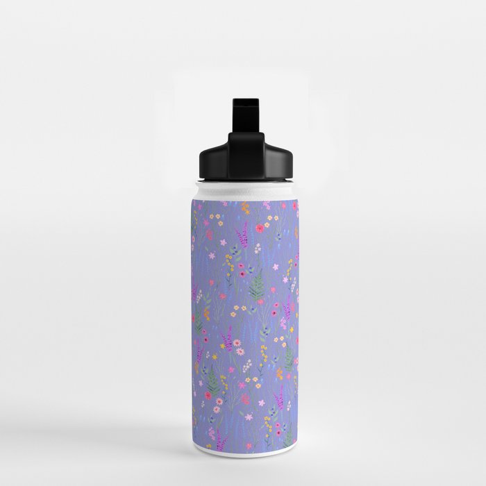 blue meadows colorful floral pattern Water Bottle Gallery Image 2