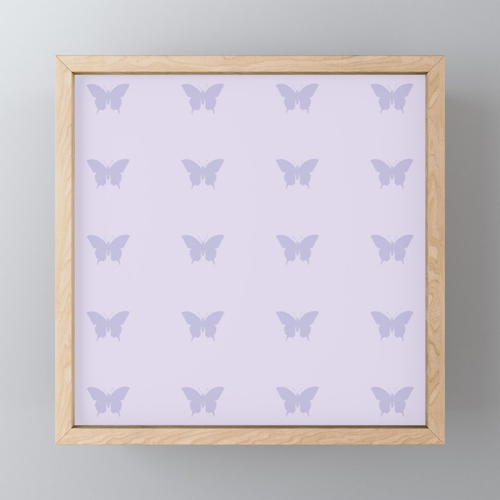 Butterfly Pattern - Lilac Purple Mini Art Print Gallery Image 1