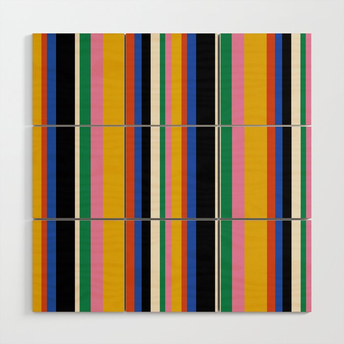 Classic Stripes XIII - Bold Retro Wood Wall Art Gallery Image 1