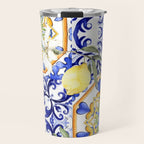 Majolica,summer,lemon,Sicilian style art Travel Mug Gallery Image 1