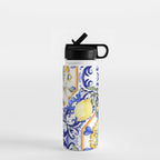 Majolica,summer,lemon,Sicilian style art Water Bottle Gallery Image 1