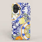 Majolica,summer,lemon,Sicilian style art iPhone Case Gallery Image 1