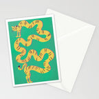 Playful Twisting Tiger Stationery Card Gallery Image 2