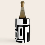 Black and White Mid Century Modern Abstract Pattern 335 Wine Chiller Gallery Image 2