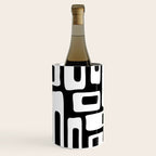 Black and White Mid Century Modern Abstract Pattern 335 Wine Chiller Gallery Image 1