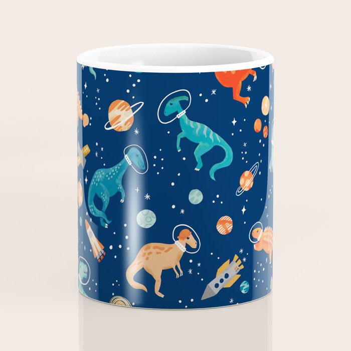 Painted Space Dinosaurs Coffee Mug Gallery Image 4