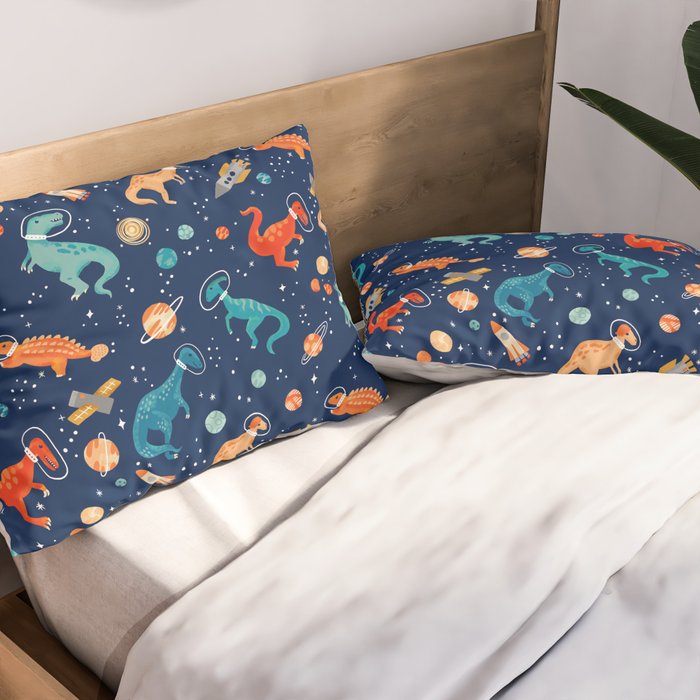 Painted Space Dinosaurs Pillow Sham Gallery Image 2