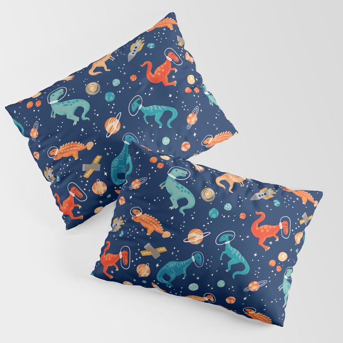 Painted Space Dinosaurs Pillow Sham Gallery Image 3