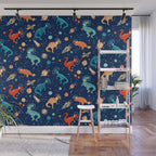 Painted Space Dinosaurs Wall Mural Gallery Image 1