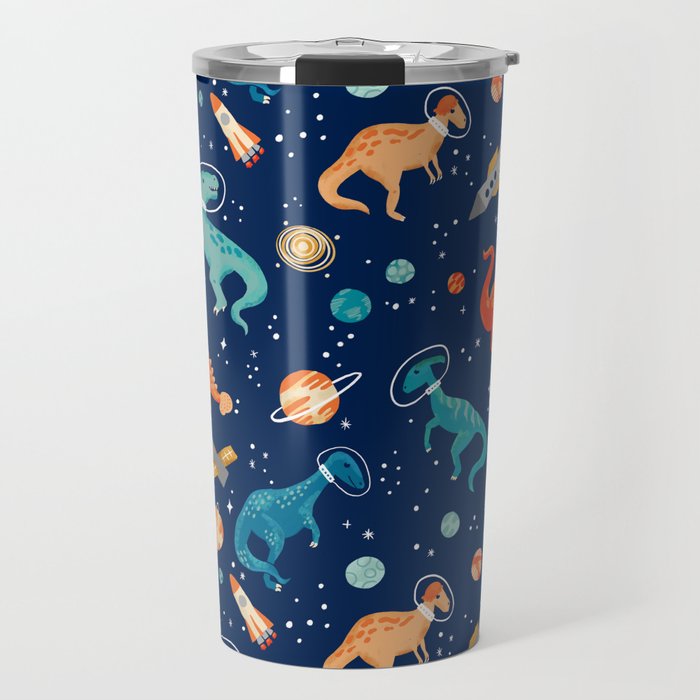 Painted Space Dinosaurs Travel Mug Gallery Image 1
