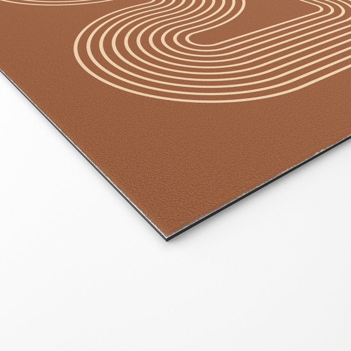 Geometric Lines in Terracotta and Beige 76 (Mid century Midern Rainbow Abstract) Welcome Mat Gallery Image 2
