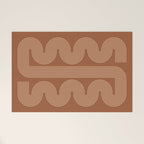 Geometric Lines in Terracotta and Beige 76 (Mid century Midern Rainbow Abstract) Welcome Mat Gallery Image 1