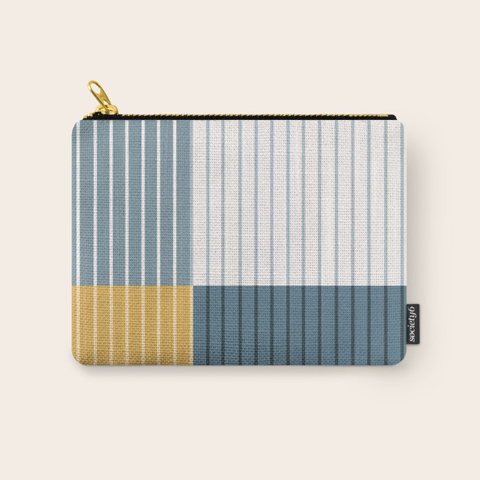 Color Block Line Abstract LXVIII Beachy Coastal Carry All Pouch Gallery Image 1