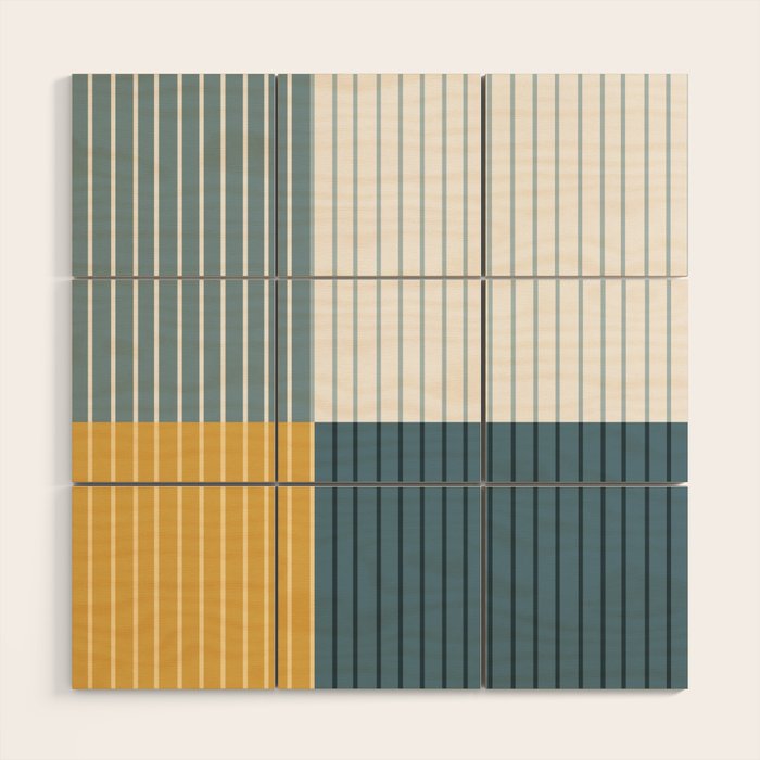 Color Block Line Abstract LXVIII Beachy Coastal Wood Wall Art Gallery Image 1