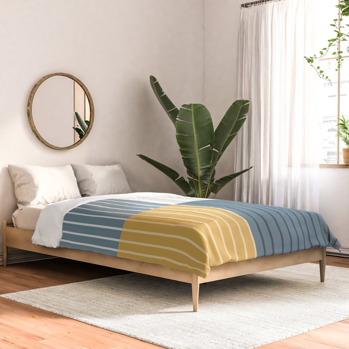 Color Block Line Abstract LXVIII Beachy Coastal Comforter Gallery Image 2