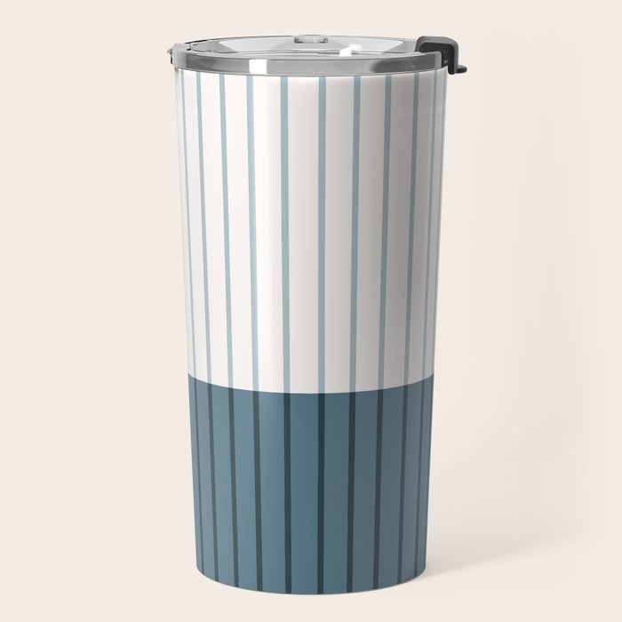 Color Block Line Abstract LXVIII Beachy Coastal Travel Mug Gallery Image 2