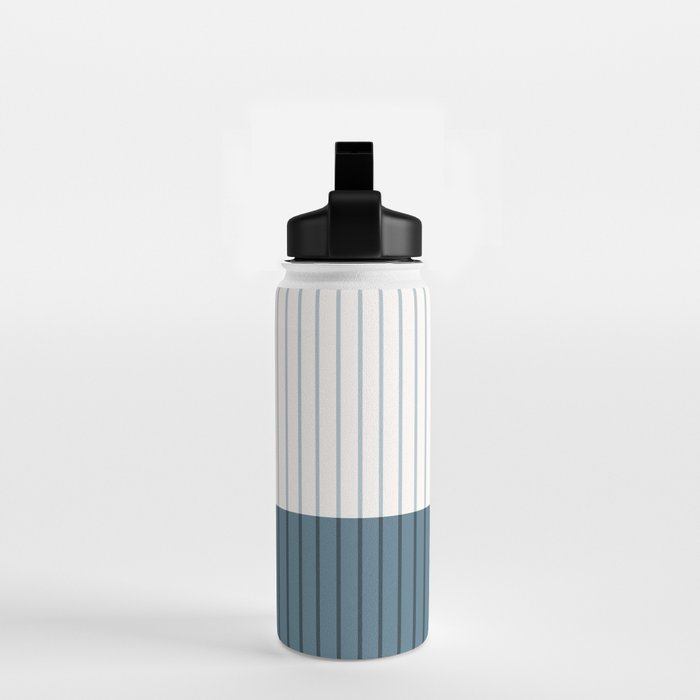 Color Block Line Abstract LXVIII Beachy Coastal Water Bottle Gallery Image 2