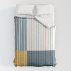 Color Block Line Abstract LXVIII Beachy Coastal Comforter Gallery Image 6