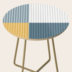 Color Block Line Abstract LXVIII Beachy Coastal Side Table Gallery Image 2