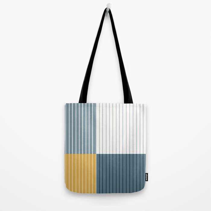 Color Block Line Abstract LXVIII Beachy Coastal Tote Bag Gallery Image 2