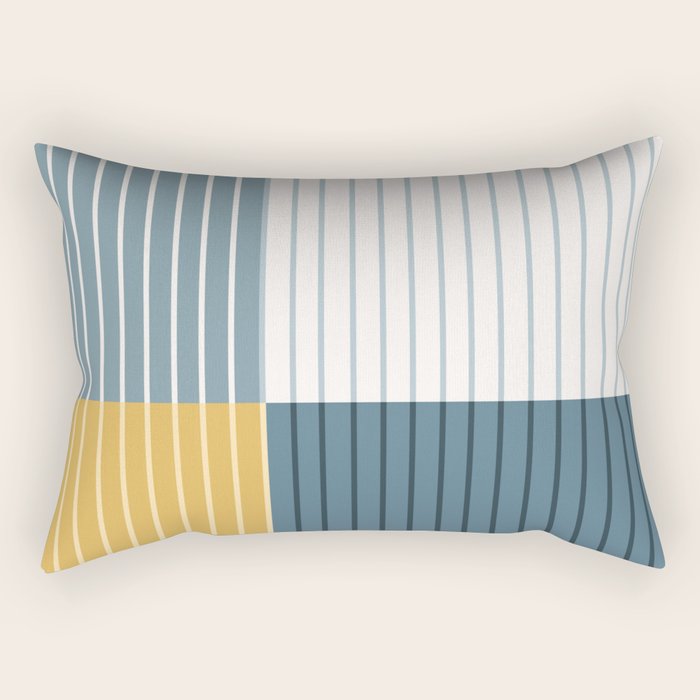 Color Block Line Abstract LXVIII Beachy Coastal Rectangular Pillow Gallery Image 1