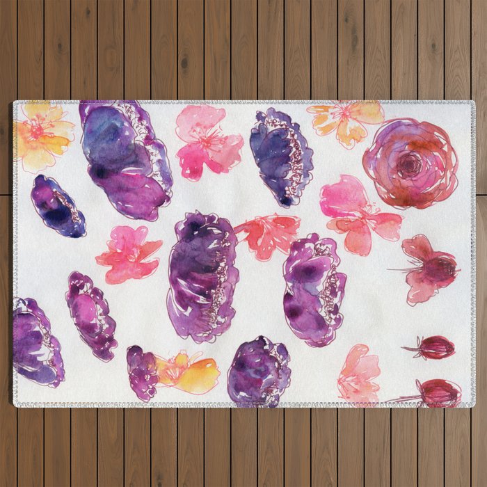 loose flowers N.o 2 Outdoor Rug Gallery Image 2