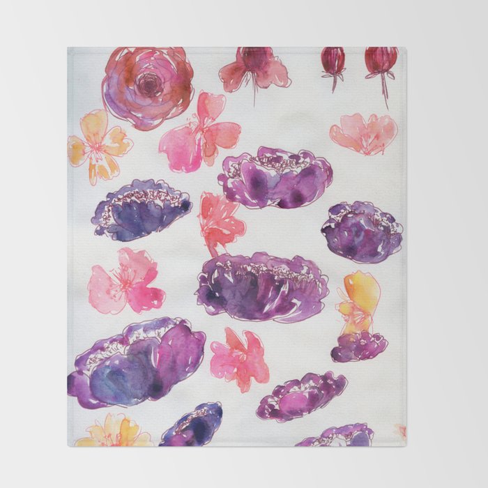 loose flowers N.o 2 Throw Blanket Gallery Image 2
