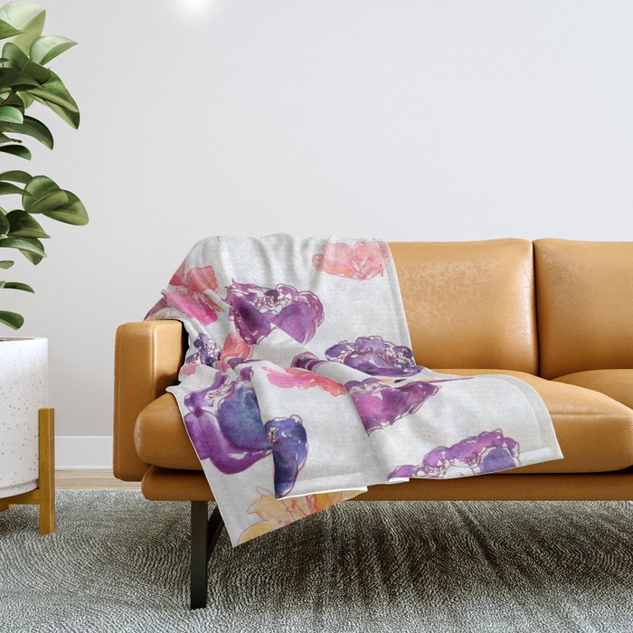 loose flowers N.o 2 Throw Blanket Gallery Image 1