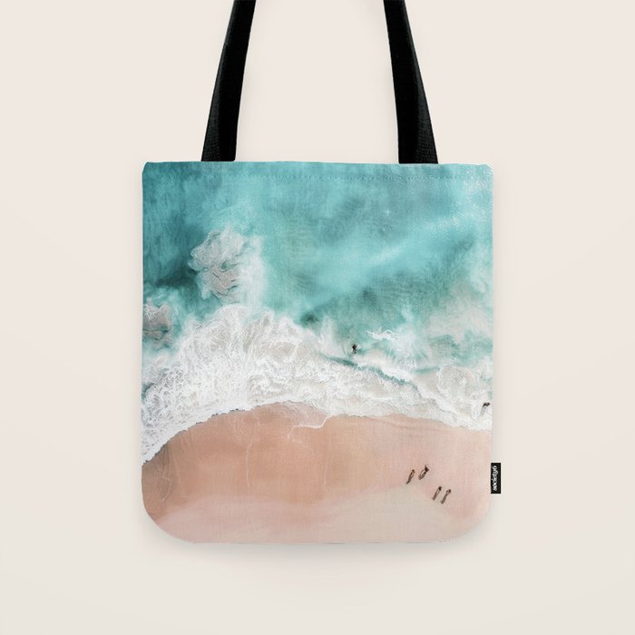 Pink Sand Beach Print Tote Bag Gallery Image 1