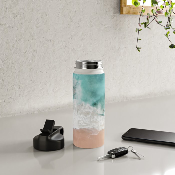 Pink Sand Beach Print Water Bottle Gallery Image 4
