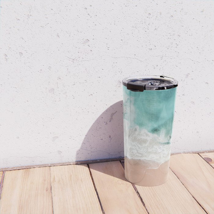 Pink Sand Beach Print Travel Mug Gallery Image 4