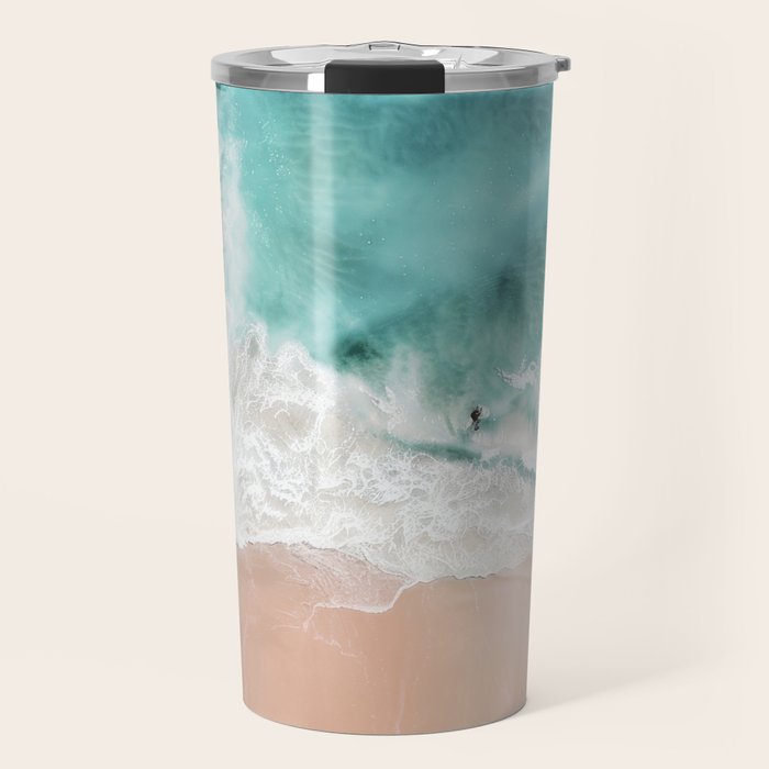 Pink Sand Beach Print Travel Mug Gallery Image 1