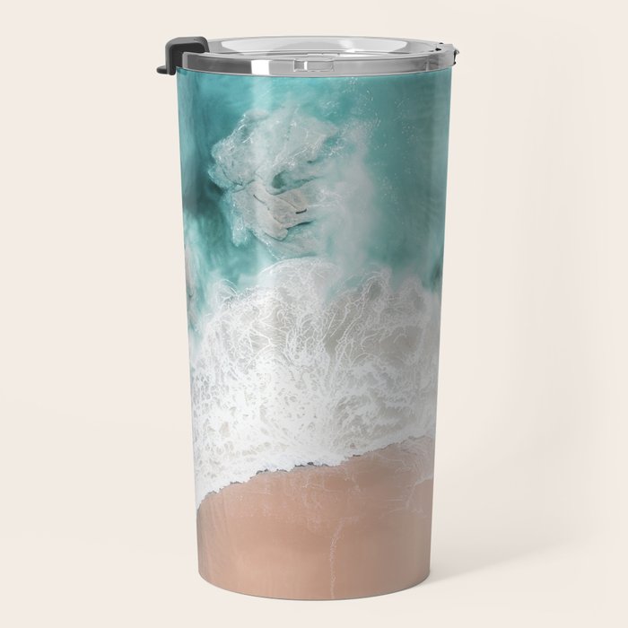 Pink Sand Beach Print Travel Mug Gallery Image 3