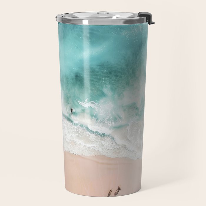 Pink Sand Beach Print Travel Mug Gallery Image 2