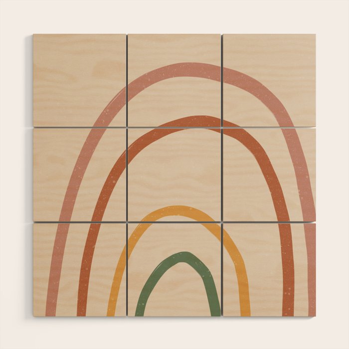 Warm Rainbow Wood Wall Art Gallery Image 1