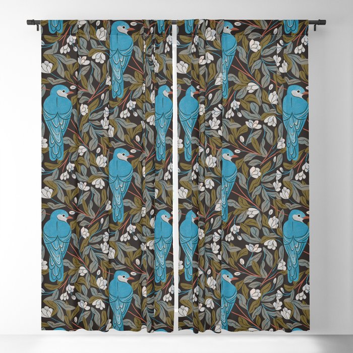 Bluebird and Apple Blossoms Window Curtain Gallery Image 1