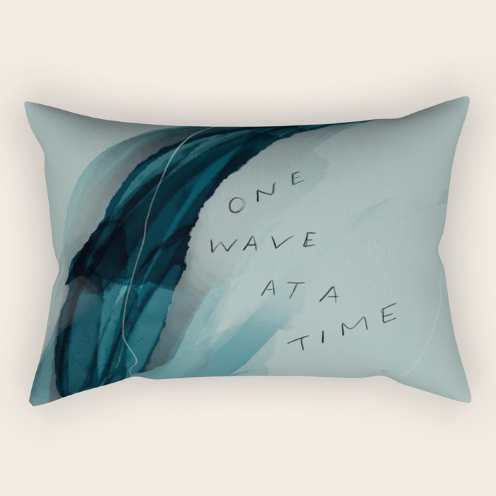 "One Wave At A Time" Rectangular Pillow Gallery Image 1