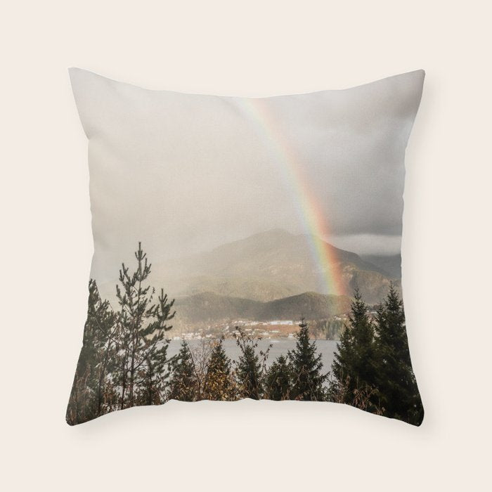 Rainbow In The Mountains | Lake In Norway Photo Art Print  | Nature Landscape Travel Photography Throw Pillow Gallery Image 6