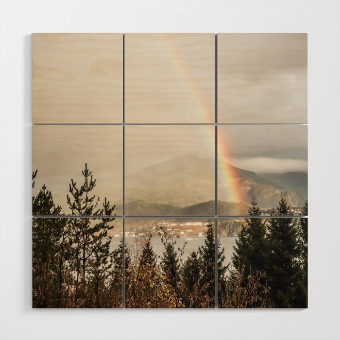 Rainbow In The Mountains | Lake In Norway Photo Art Print  | Nature Landscape Travel Photography Wood Wall Art Gallery Image 1